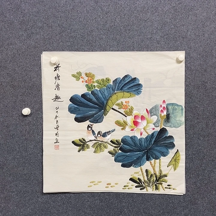 国画四尺斗方一副