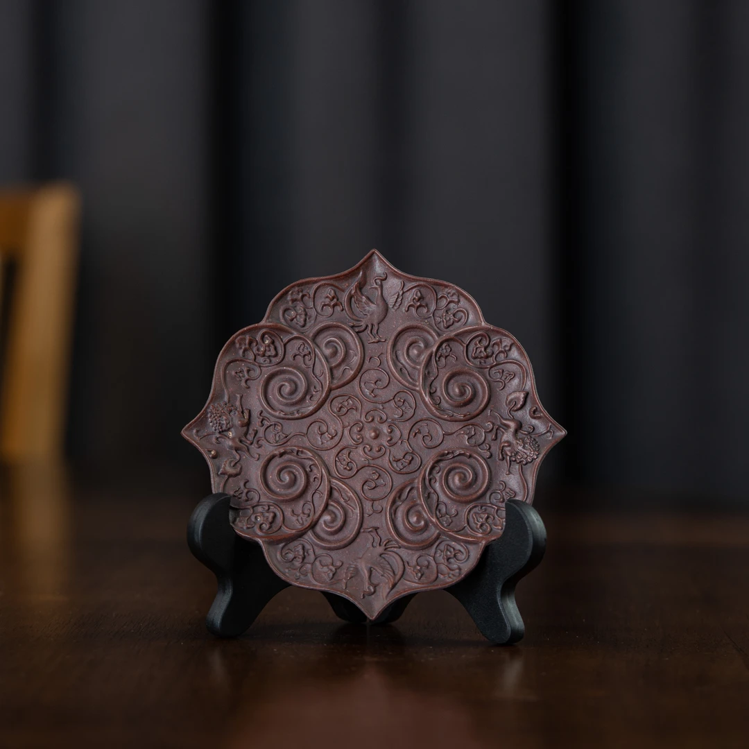 祥瑞杯垫 紫泥 直径12cm 紫砂茶周边