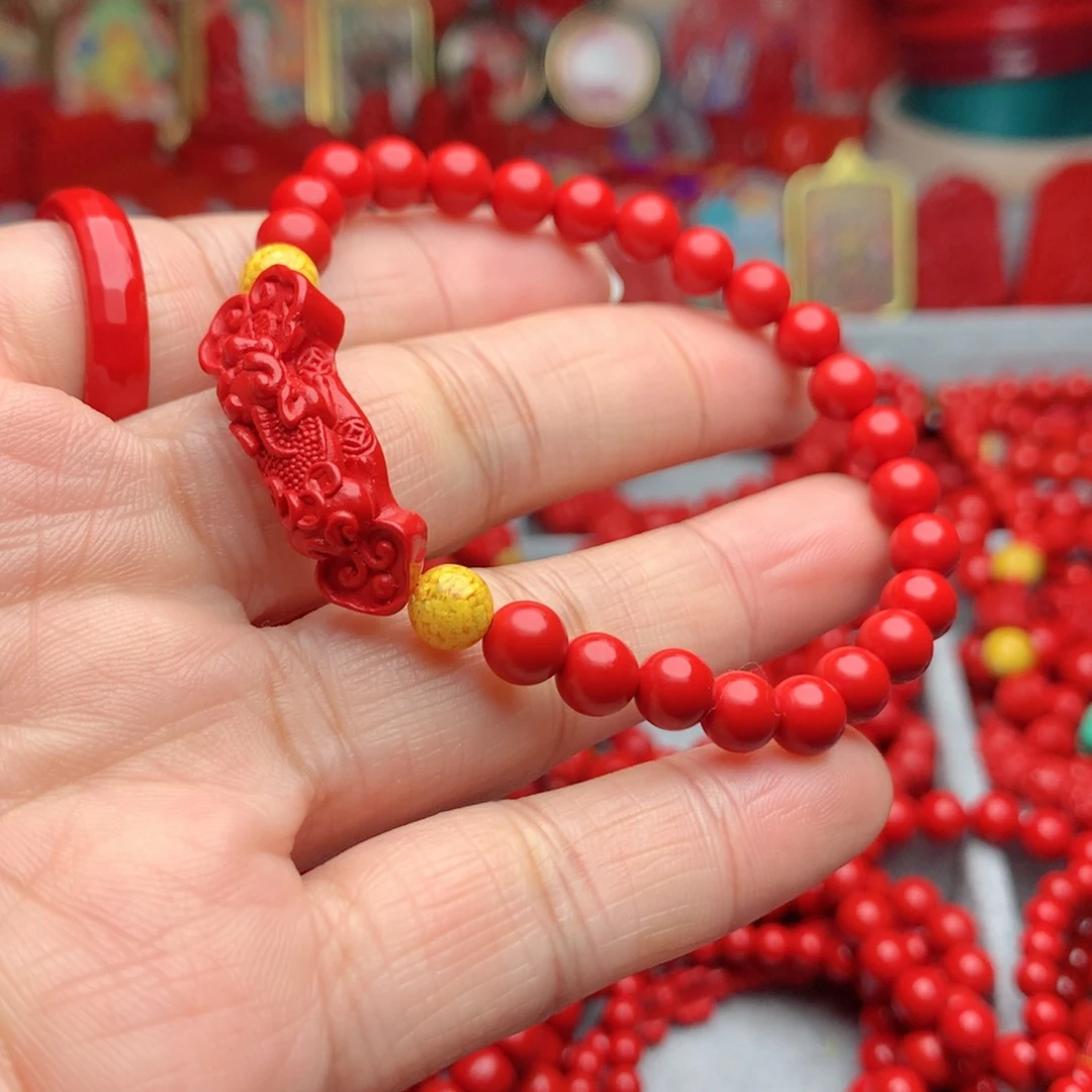 天然辰砂工艺品朱砂手串