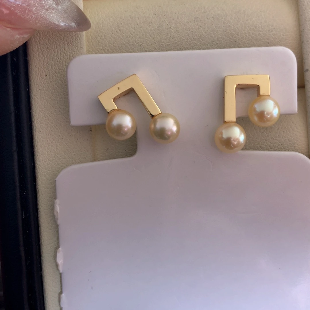 海水珍珠耳饰银S925镶嵌