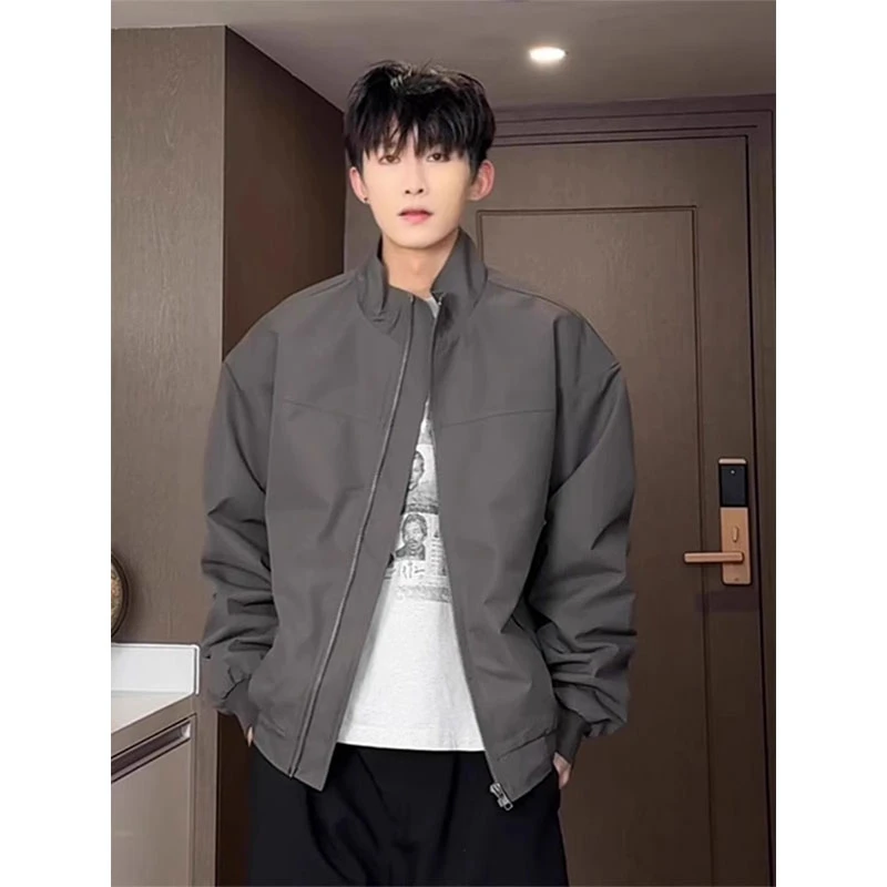 cleanfit穿搭教练飞行员夹克男春秋季美式boxy硬汉正肩棒球服外套
