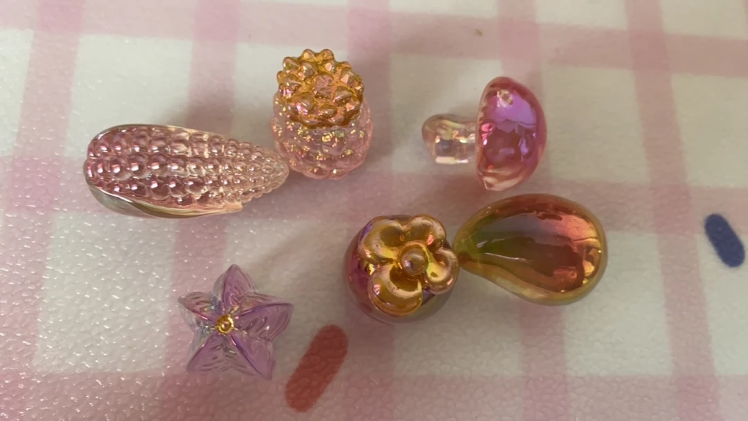 （现场拆）透色电镀仿真水果萌粒摆件（对对碰）