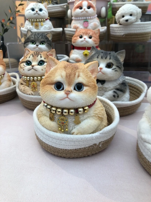 【高定金渐层】手工硅胶猫咪捏捏乐仿真可爱解压摆件生日礼物猫