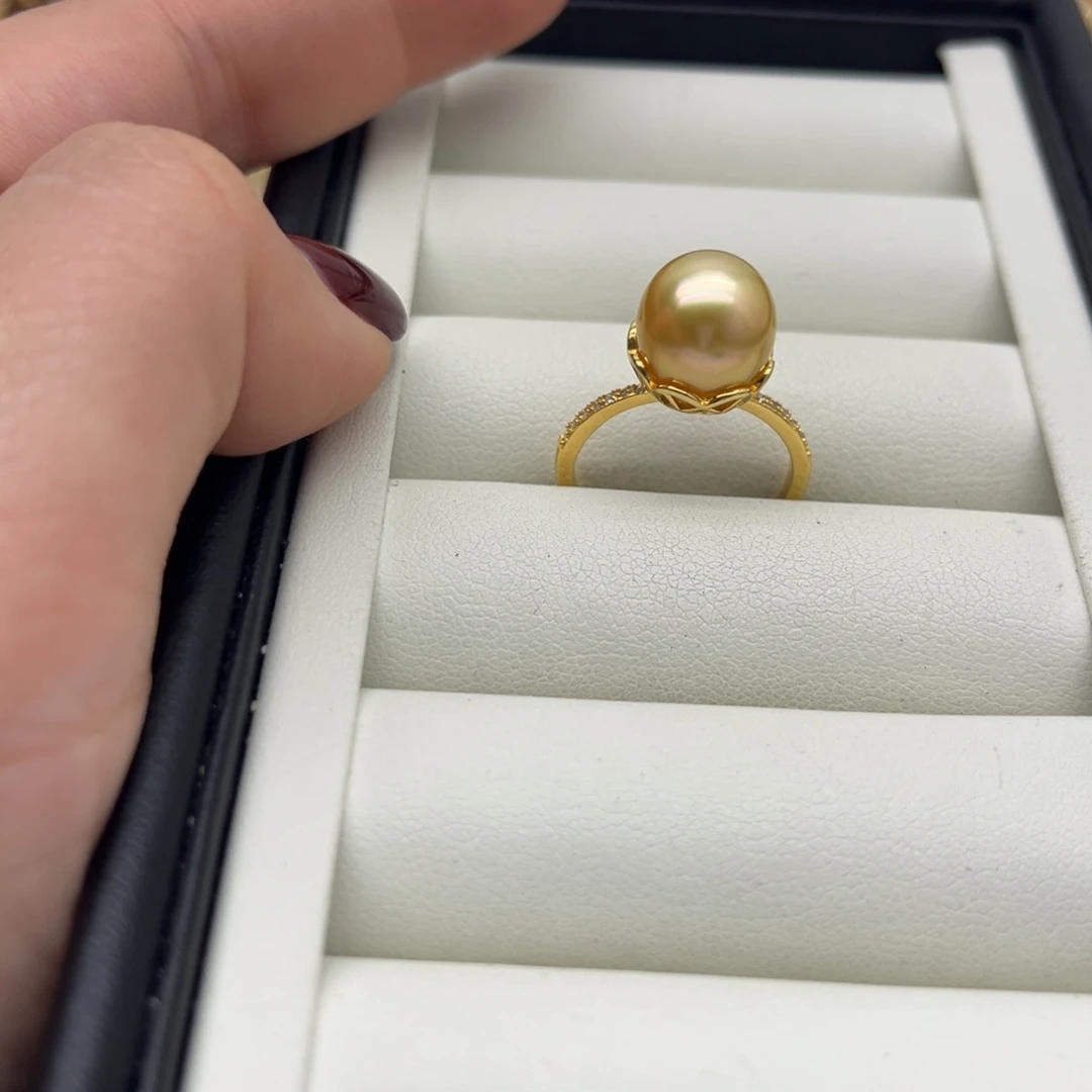 戒指海水珍珠银S925镶嵌