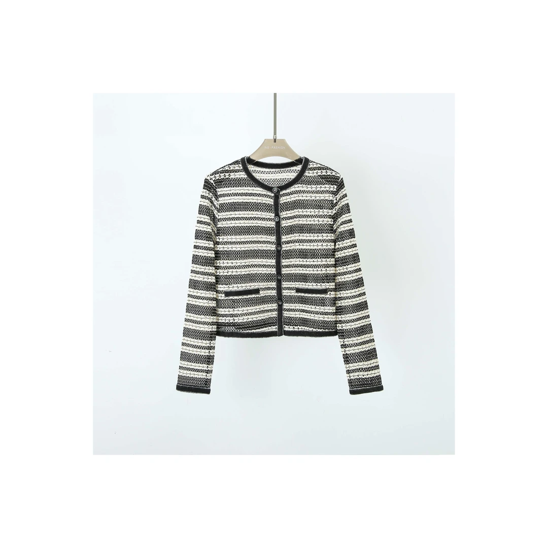 【DAXIU轻奢】夏季小香风纯色百搭纯色镂空针织外套-2702435