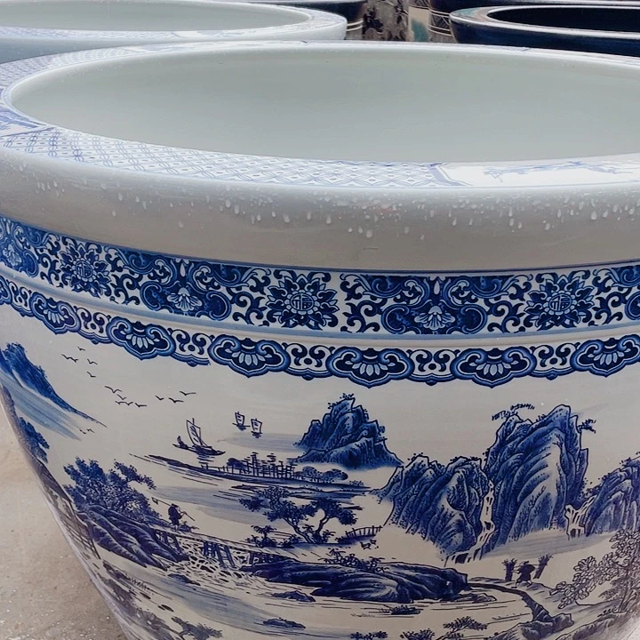 陶景德镇陶瓷鱼缸