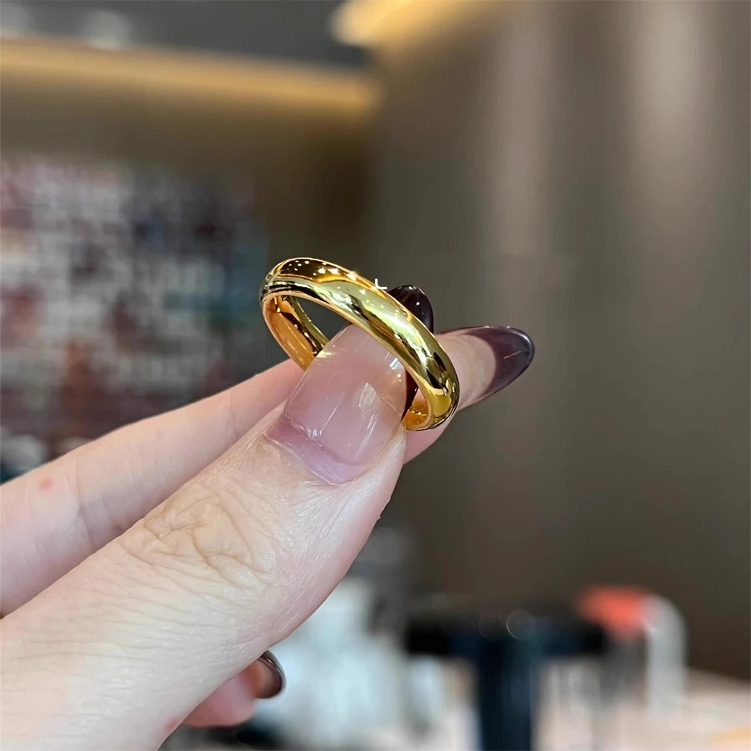 钛钢戒指 古法素圈传承戒指男女经典小众高级感指环首饰品不掉色