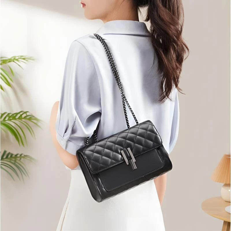 路易彼岸2025新款菱格链条包斜挎包大容量菱格包单肩机能风5533