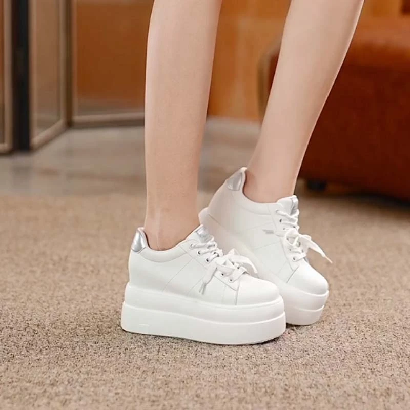 【经典复古】2025春夏百搭小白鞋10CM增高厚底休闲鞋百搭女鞋6032