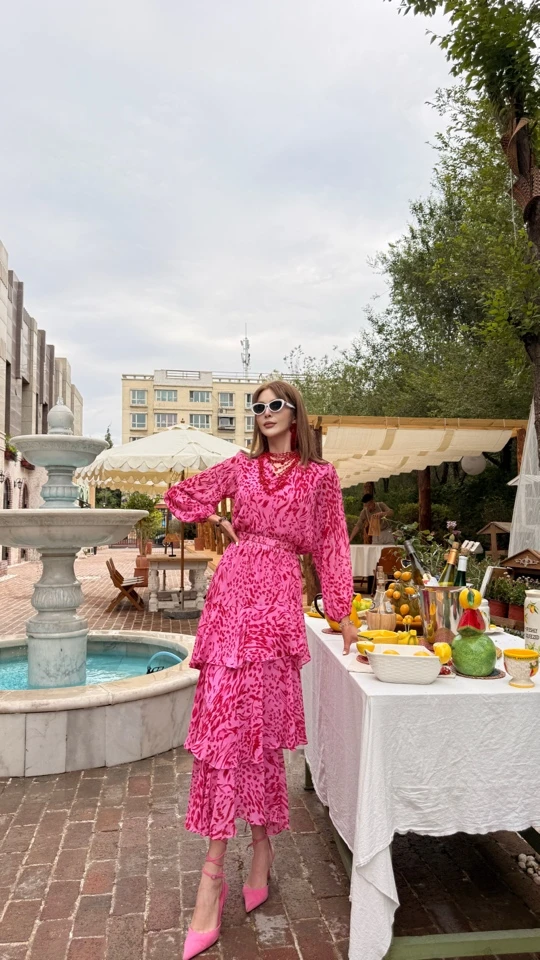 GIFLONA粉色 气质复古套装