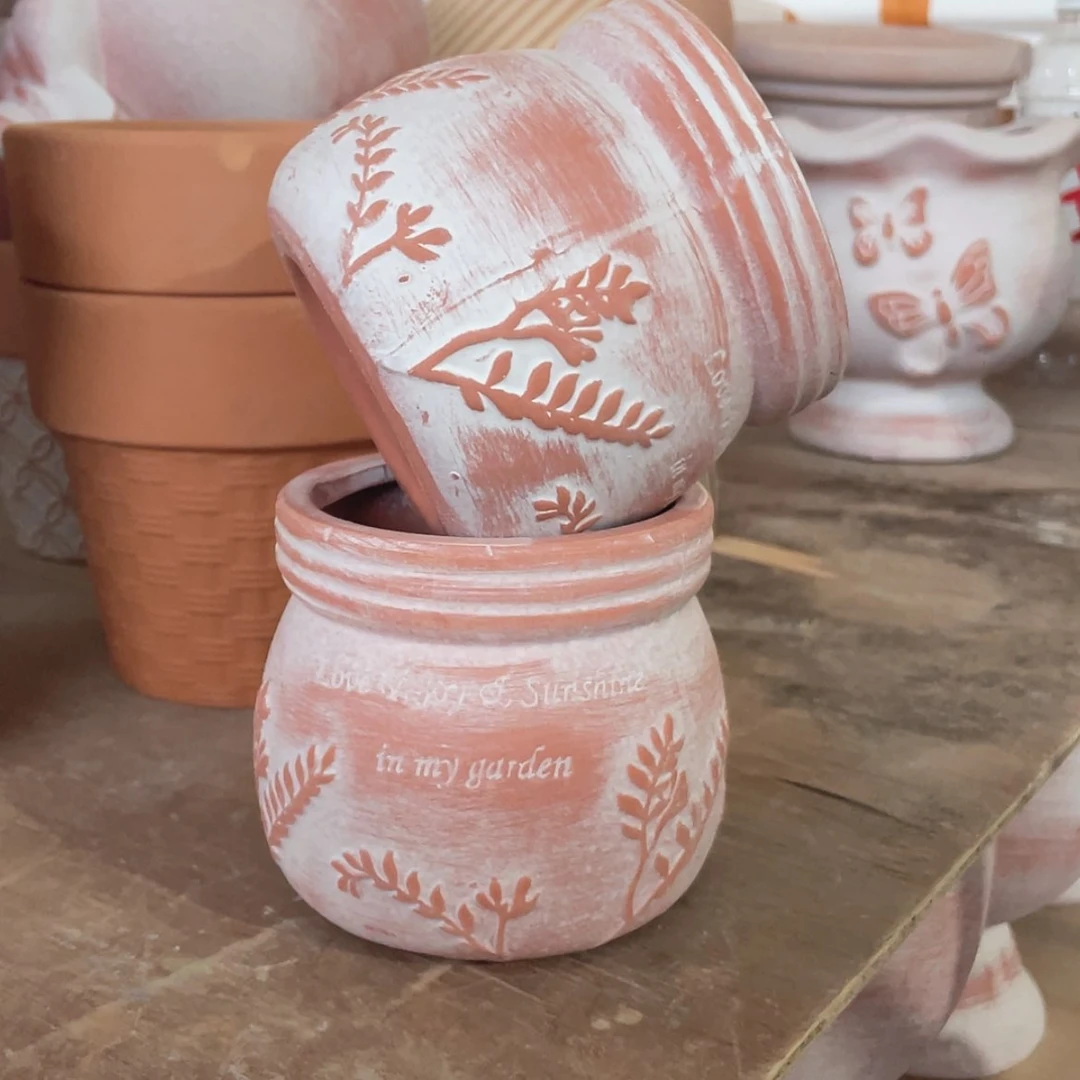 【闪购商品】红陶复古树叶糖罐9-9两个