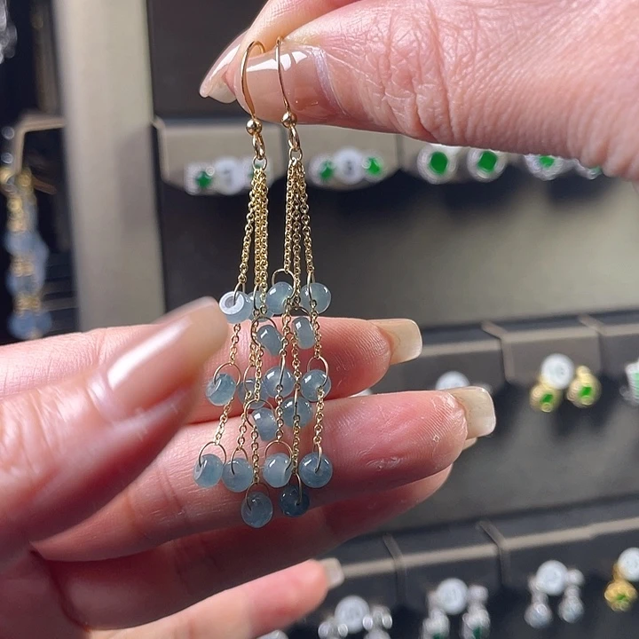 翡翠银S925镶嵌耳饰翡翠