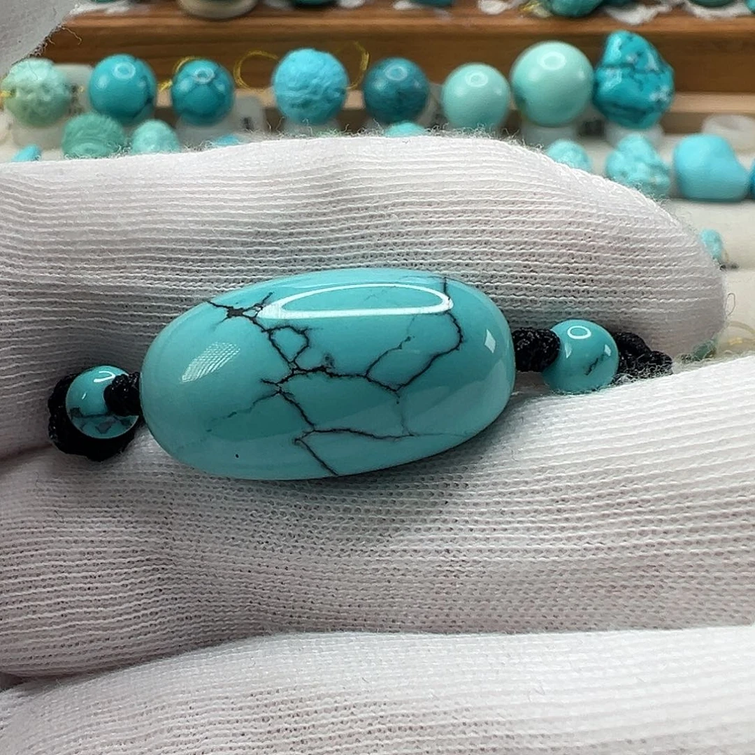 绿松石枣珠 未镶嵌