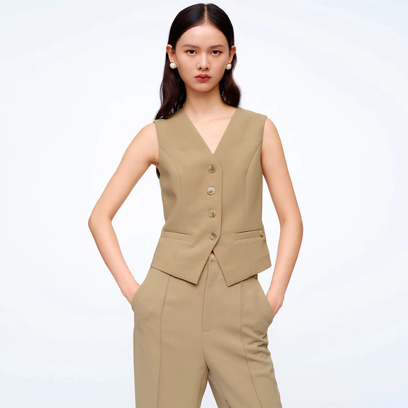 【多金专属】 复古单排扣V领西装马甲 89224051901