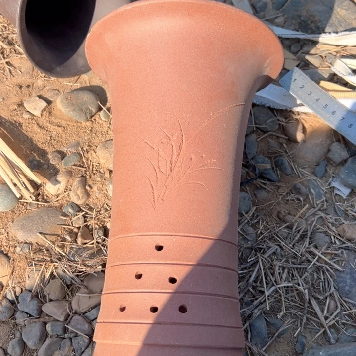 红陶紫砂兰花盆微瑕