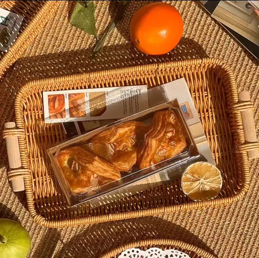 仿藤编托盘蛋糕盘炸鸡双耳篮子小吃零食面包野餐盘家用水果收纳筐