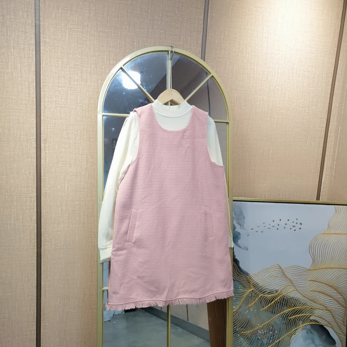 BF988孕妇粉色背心裙两件套90-130