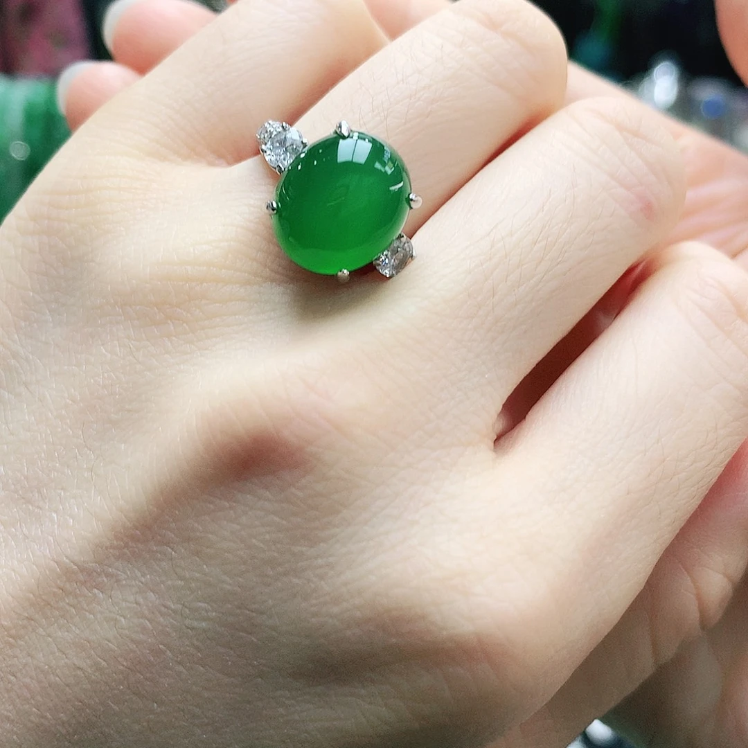 玛瑙/玉髓银S925镶嵌戒指