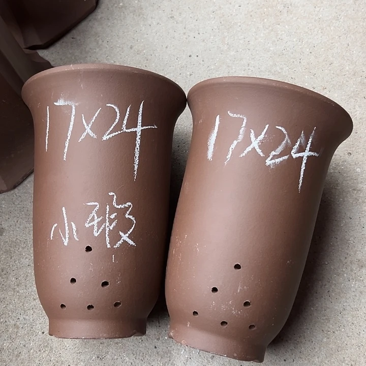 紫砂花盆宜兴紫砂花盆2只