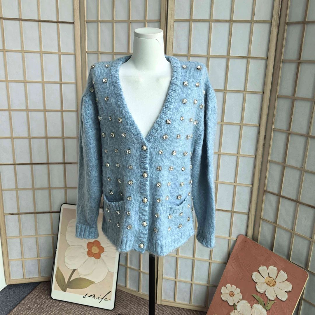 99新 MIU MIU/缪缪 A11022 蓝色 开衫38码 99新 肩宽49 胸围110