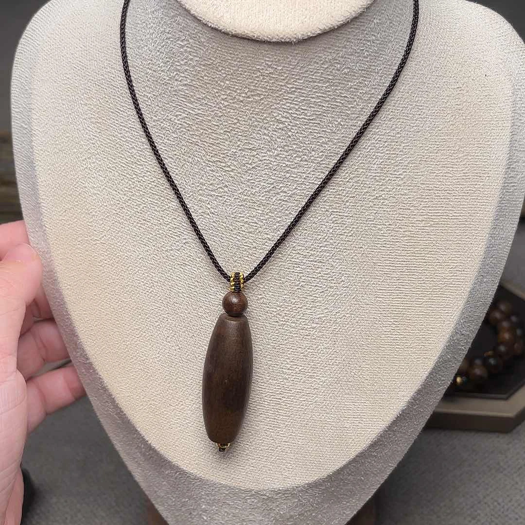 沉香吊坠越南芽庄黄棋楠玉化吊坠