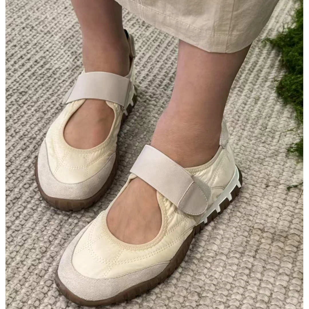 M1U系机能风芭蕾饼干底魔术贴玛丽珍休闲科技布和麂皮XZ536-2-21