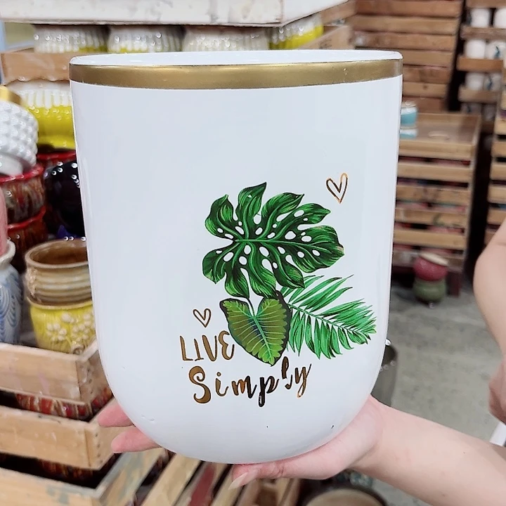 有孔.凑单10元陶瓷花盆发货！