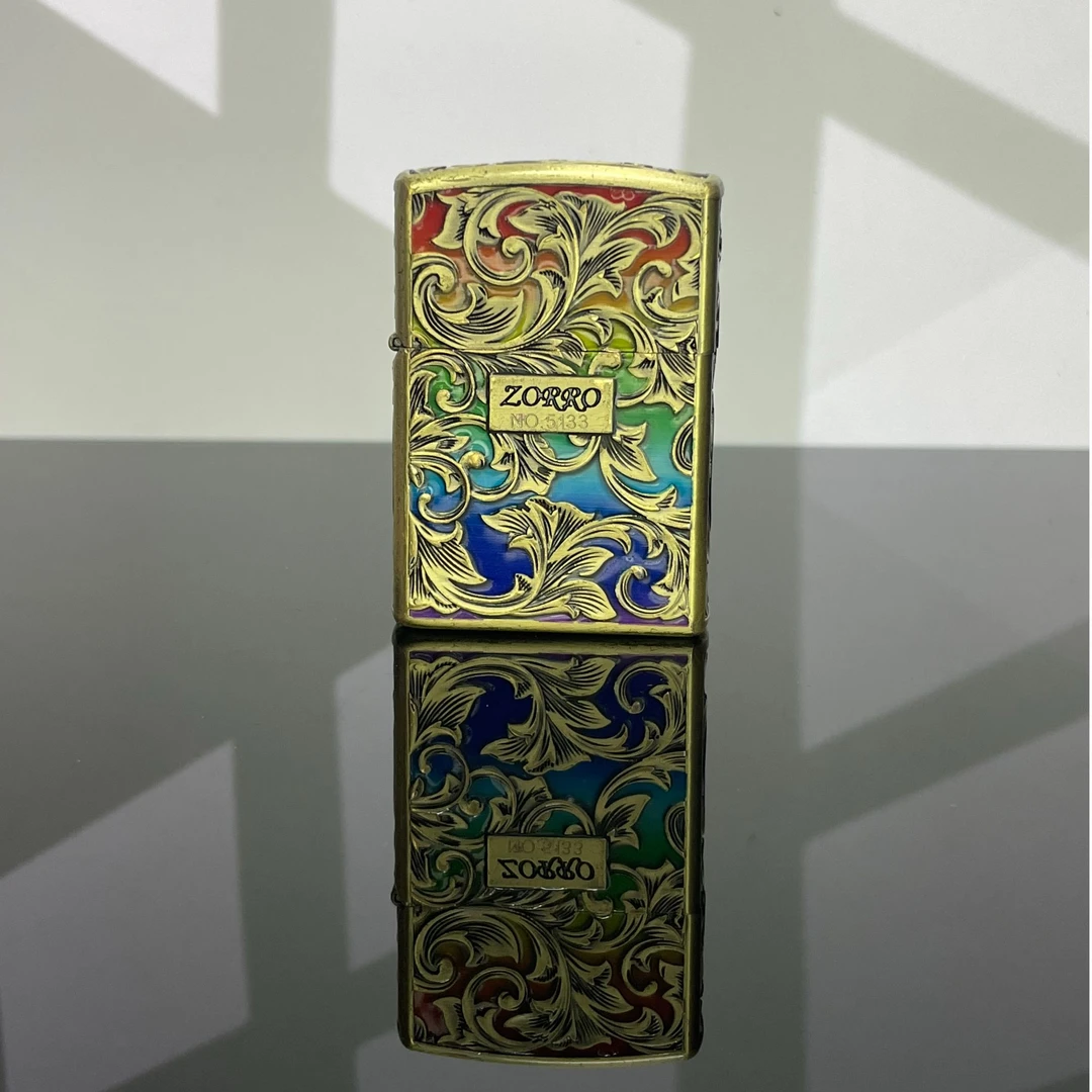 佐罗/ZORRO七彩夜光唐草合金防风煤油打火机高颜值