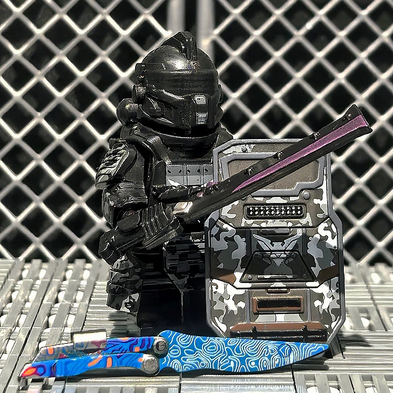 地铁逃生黑鹰轩辕铁甲七级套人仔积木炫酷玩具和平精英角色男孩