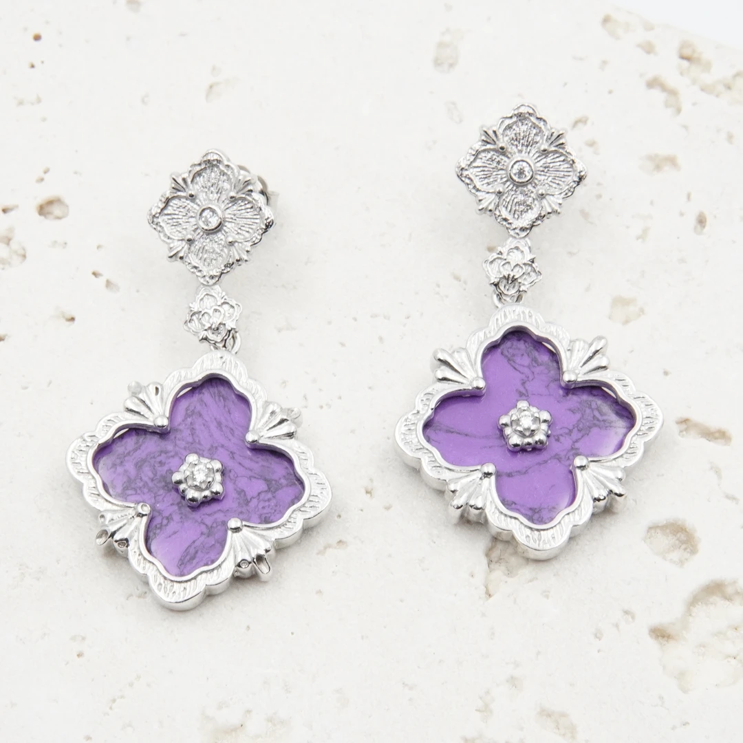 铜合金耳饰 翡冷翠耳钉 欧洲纯手作欧式耳饰IG113