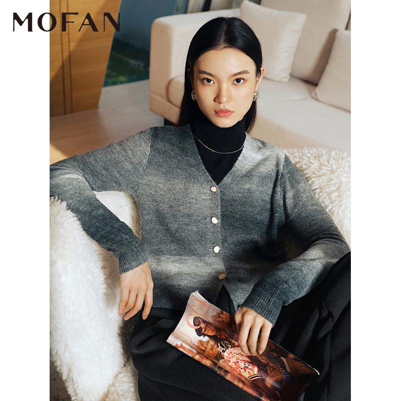 【籽言专属】MOFAN摩凡冬新款巴黎灰毛针织衫MDE383771