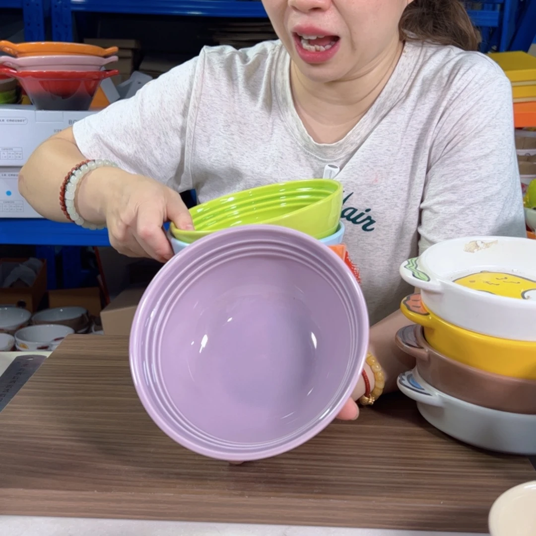 陶瓷微瑕紫色温哥华面碗