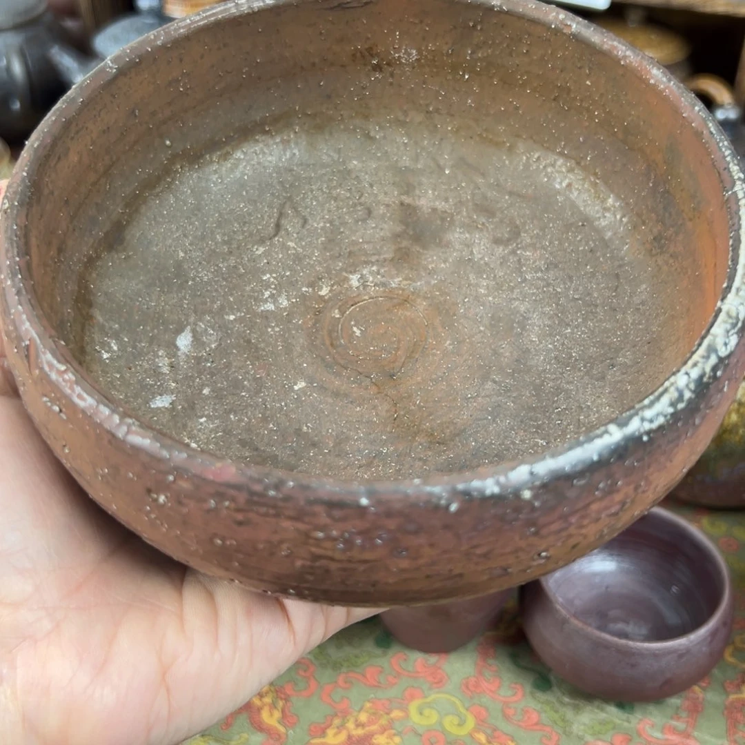 今***人柴烧茶器柴烧茶器主人茶洗微瑕