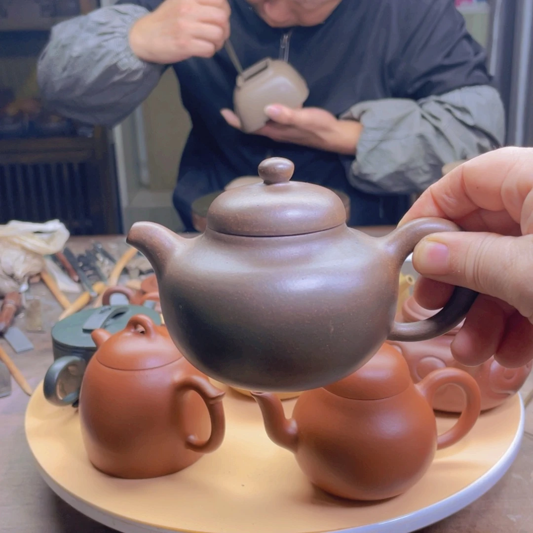 周****紫砂茶壶柿圆，微瑕
