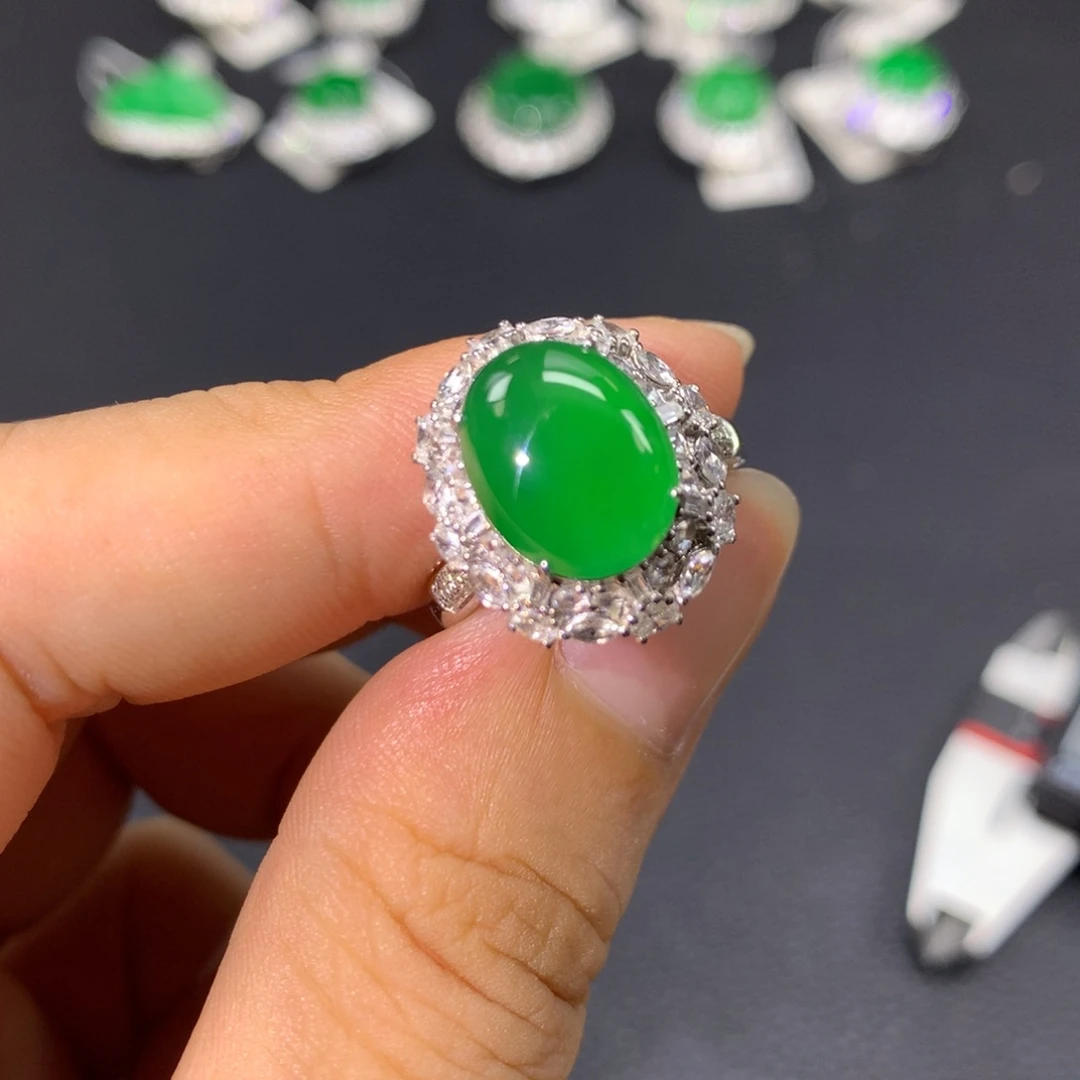 翡翠戒指18K金镶嵌两用款