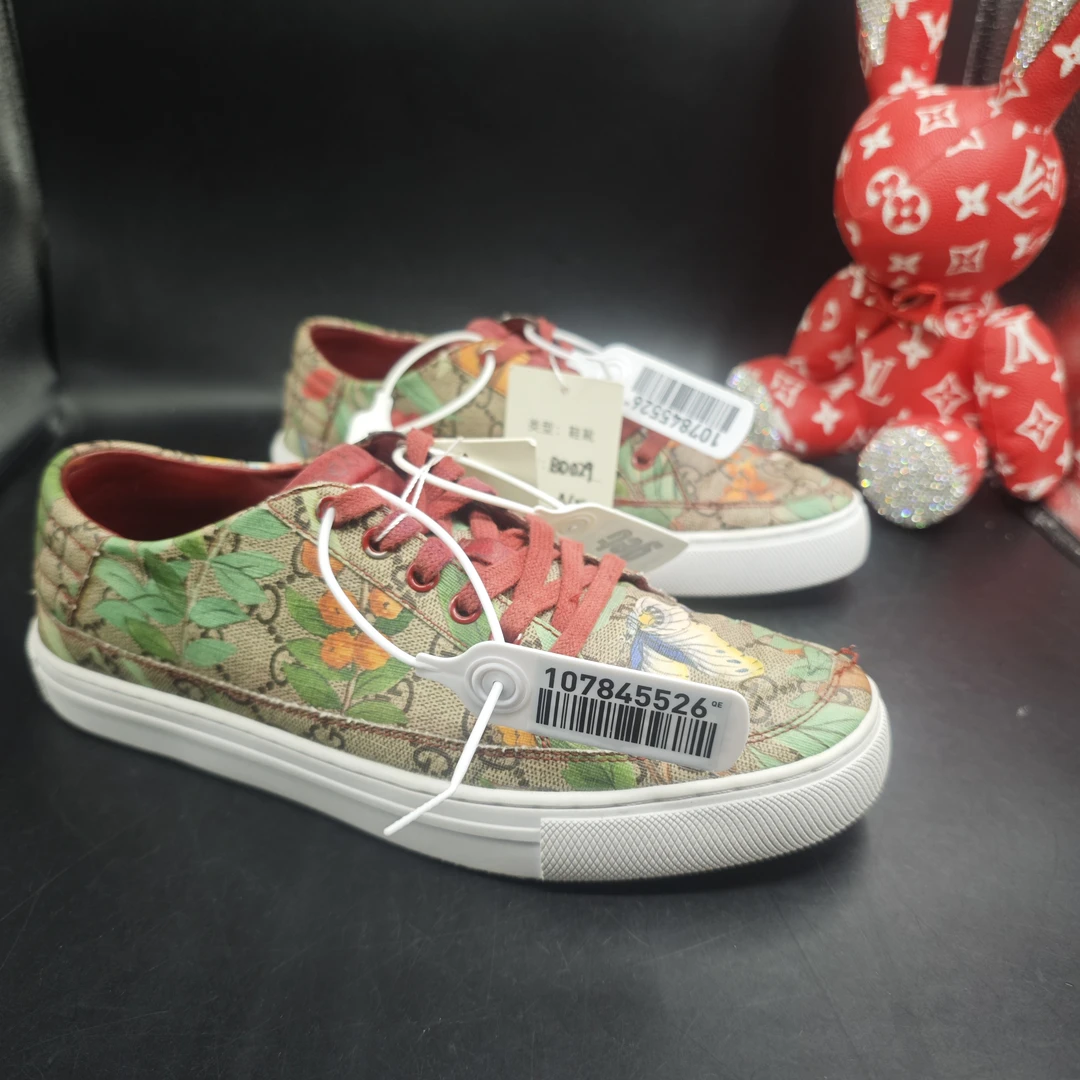 95新 GUCCI/古驰 【AO福利】41.5欧码 男士百鸟朝凤休闲板鞋bd029