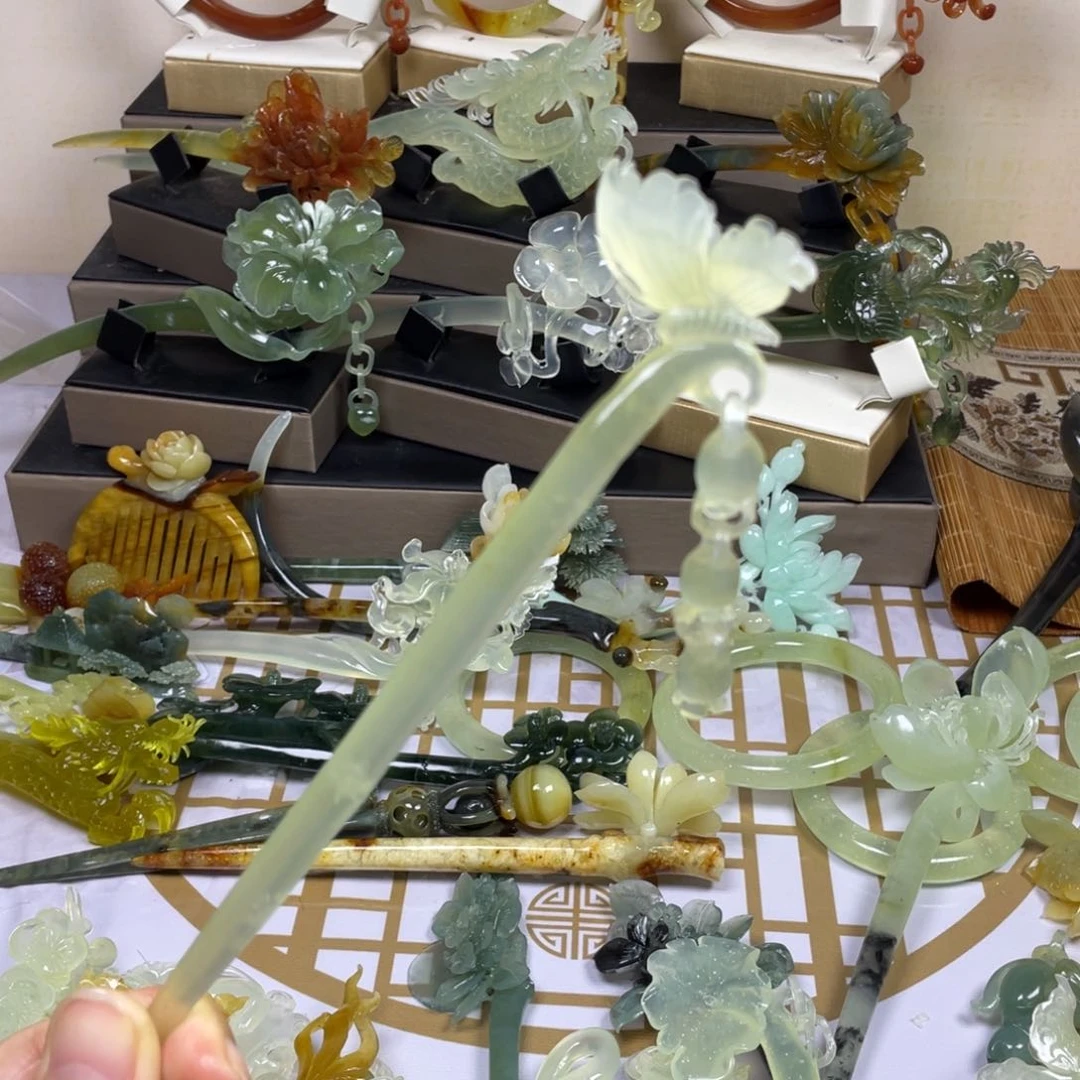 未镶嵌蛇纹石玉发饰