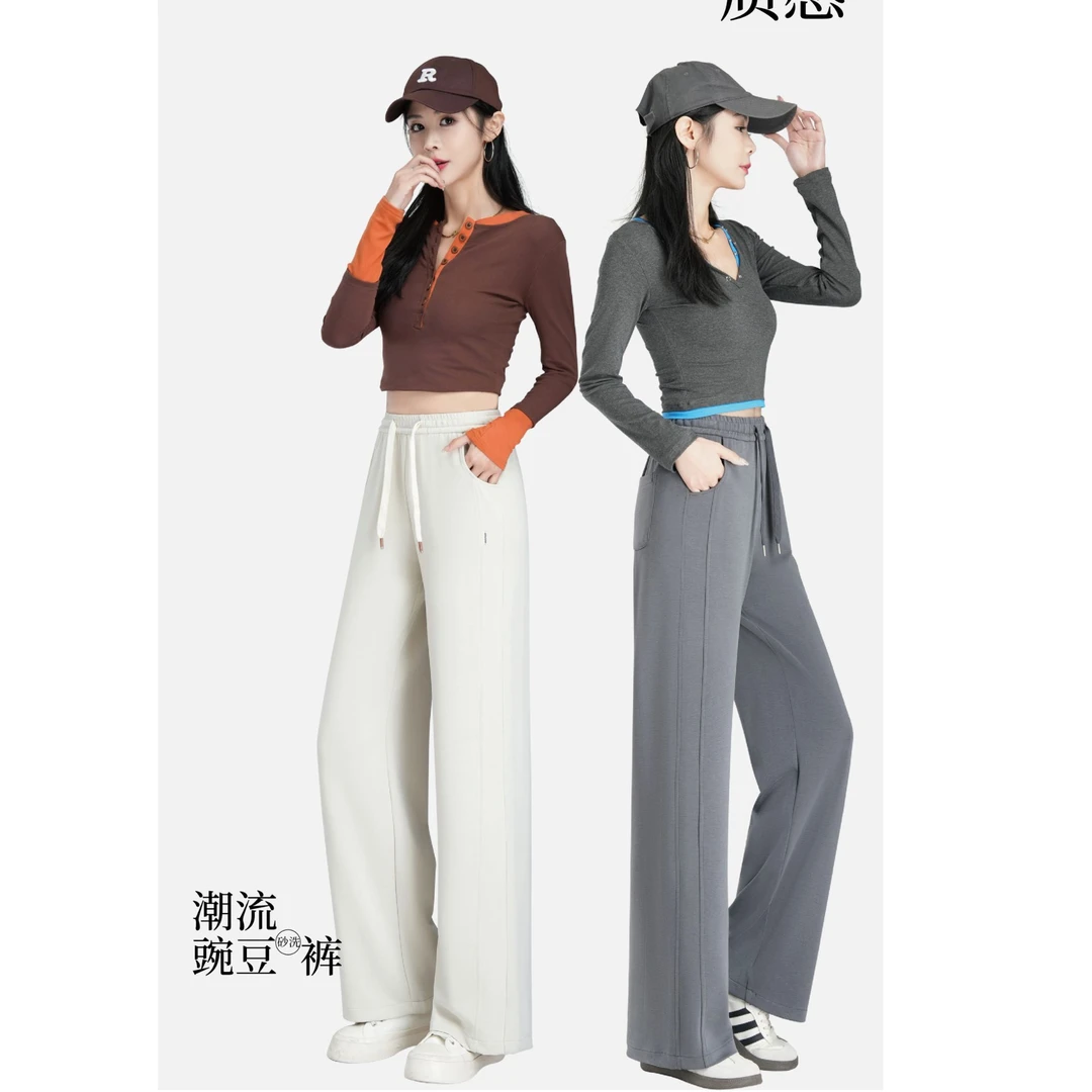 木禾家-（高品质砂洗）春夏新品垂感百搭阔腿裤 27001