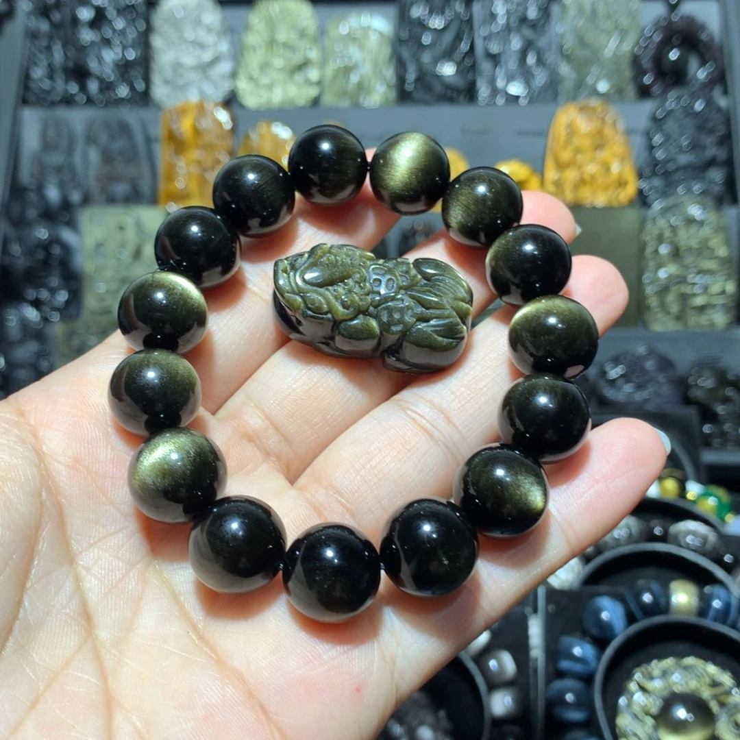 黑曜岩手链未镶嵌猜****.