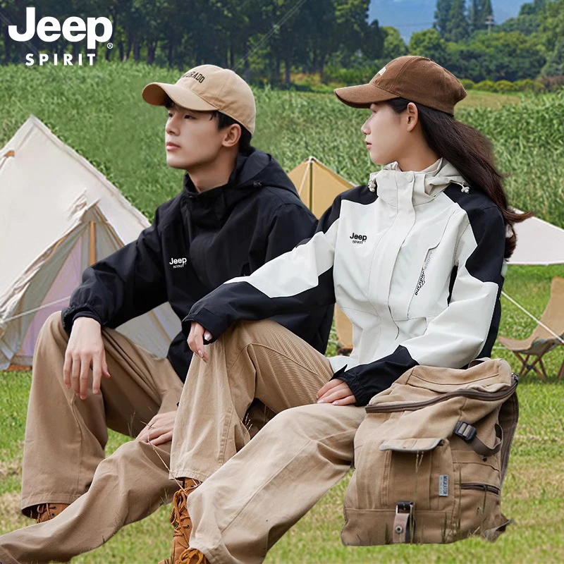 JEEP SPIRIT吉普冲锋衣女三合一拆卸抓绒内胆情侣旅游外套