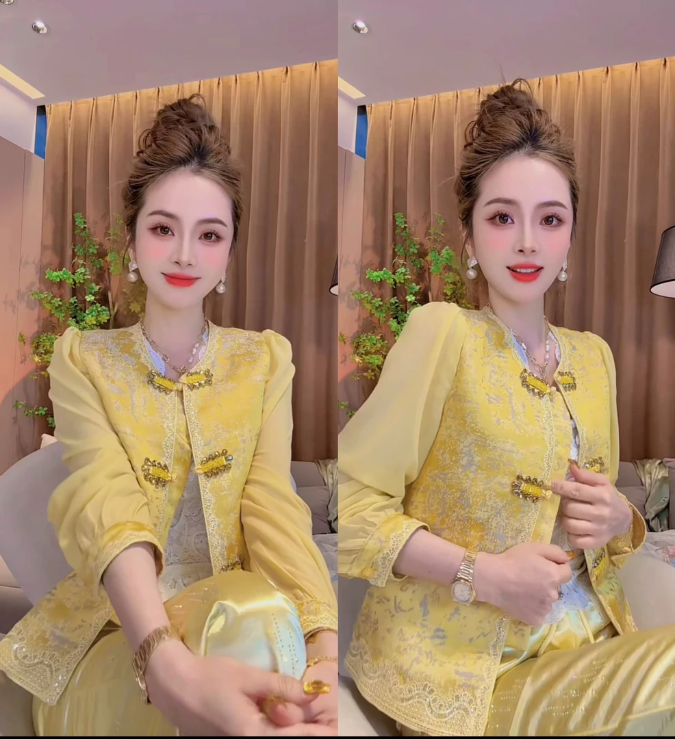 SS.studio/双双:“流金岁月”新中式蕾丝贴边洋气时尚设计感外套