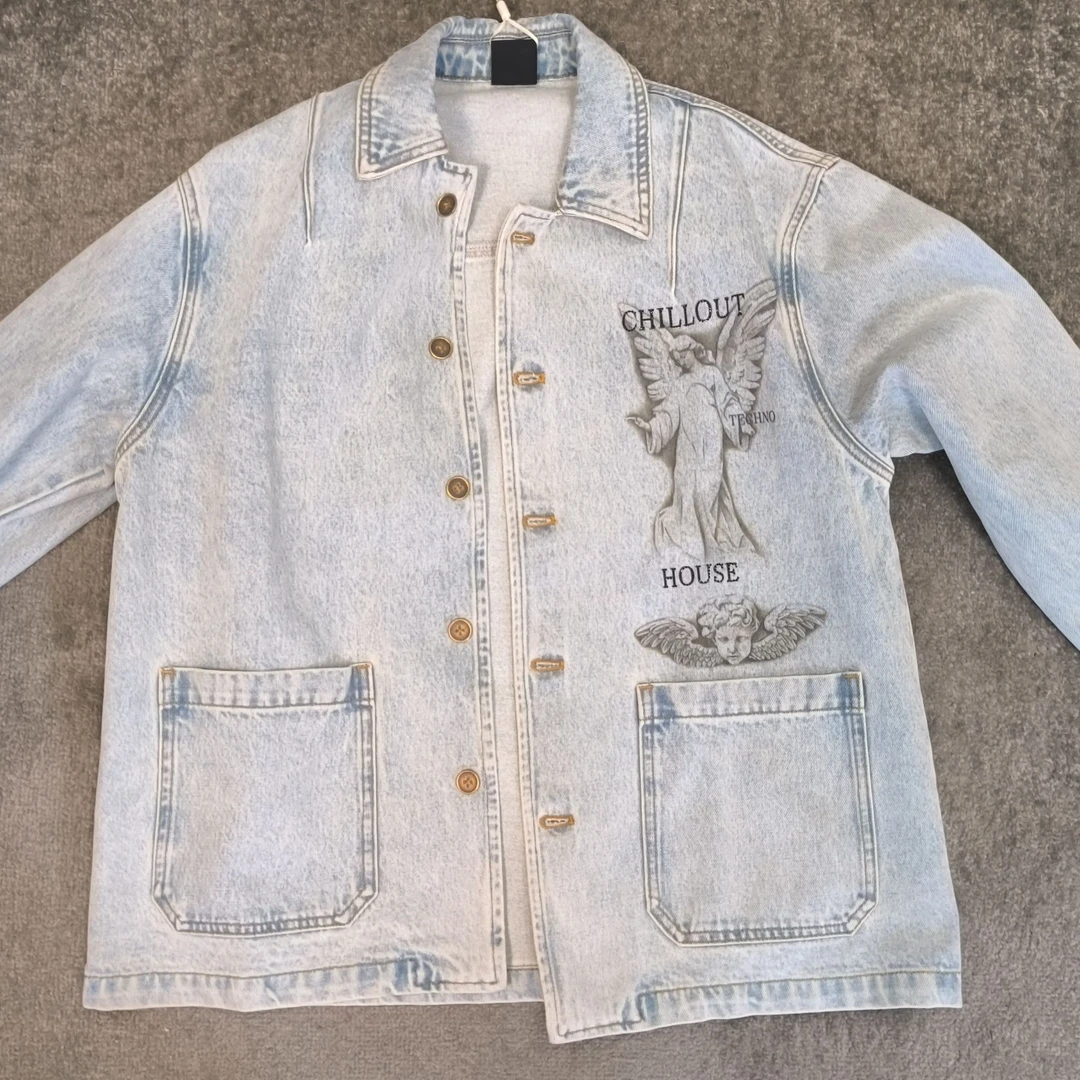 TCH轻奢烫钻工艺时尚百搭情侣款牛仔蓝外套S69C068001私服tch