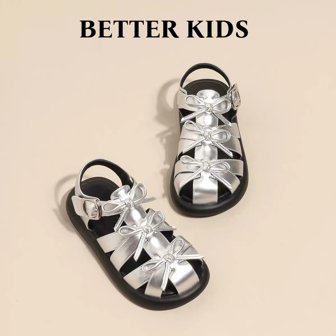 BETTER KIDS/好孩子女童凉鞋夏季2025新款公主鞋罗马鞋软底包头鞋