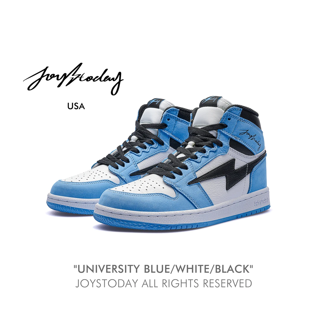 AIR JOYSTODAY闪电AJ1大学蓝高帮鞋经典百搭麂皮休闲板鞋男女同款