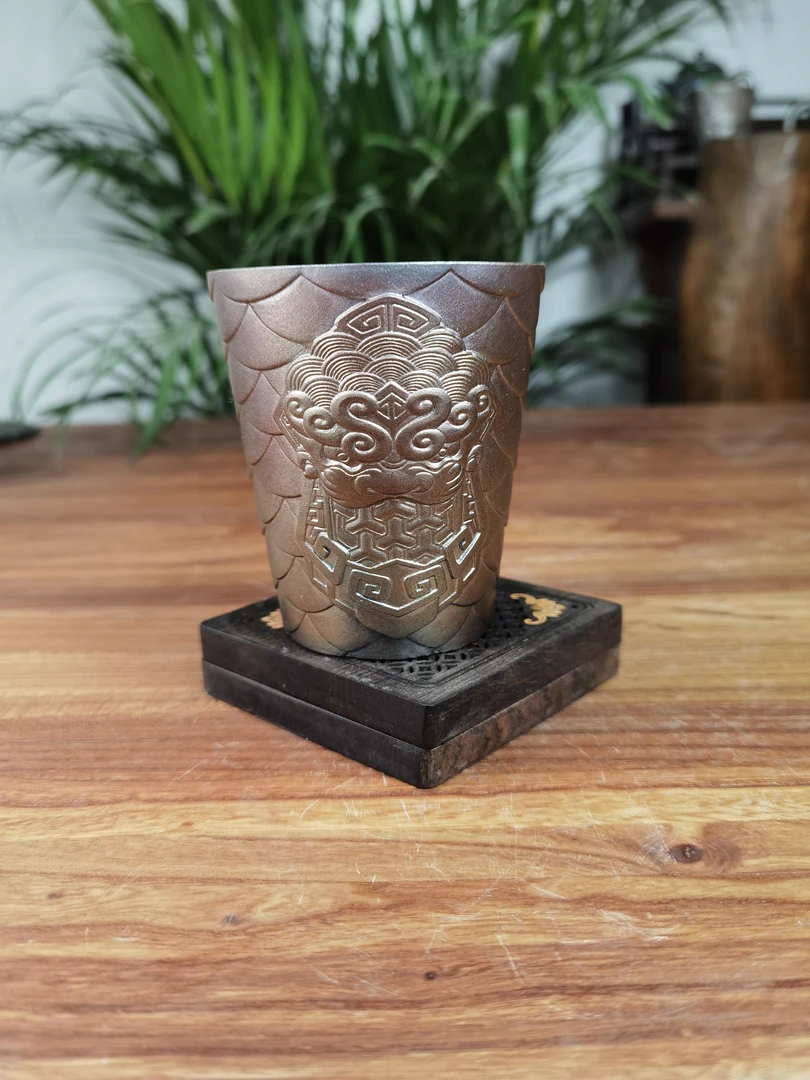 陶瓷 建水紫陶 柴烧 主人杯 浮雕 个性 创新 壶