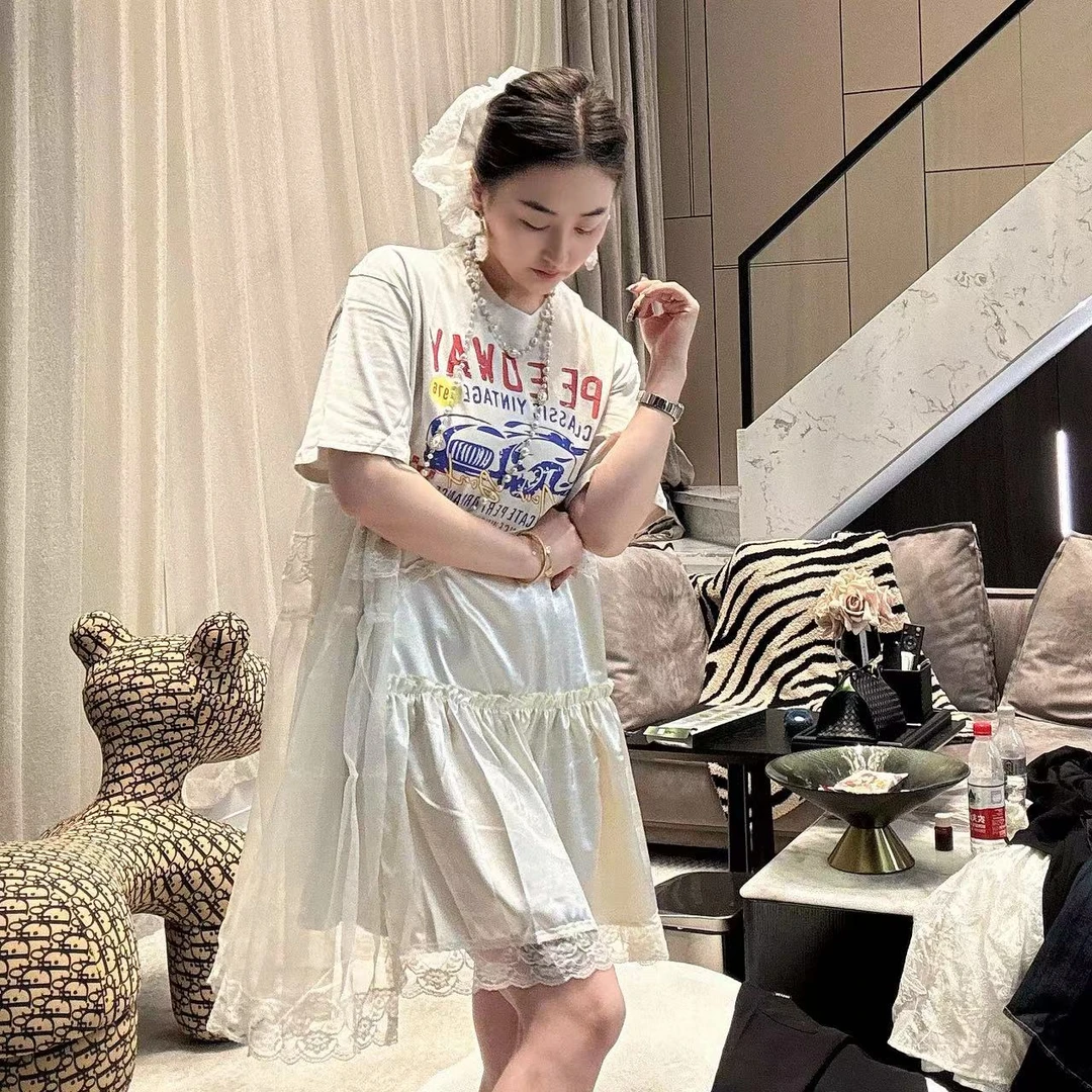 LL【女王优选】轻奢高端时尚气质设计师连衣裙2607蕾丝显瘦白色休闲