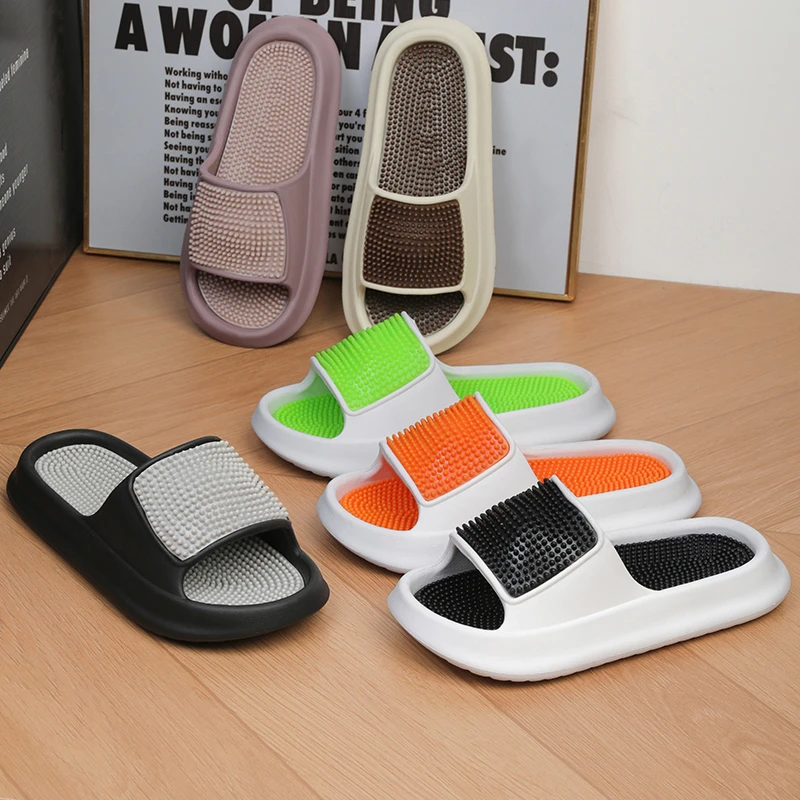 SUOLETU/索乐途按摩拖鞋女款透气运动休闲踩屎感防滑耐磨软底轻便