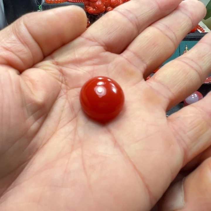 南红玛瑙天然原矿蛋面未镶嵌人*