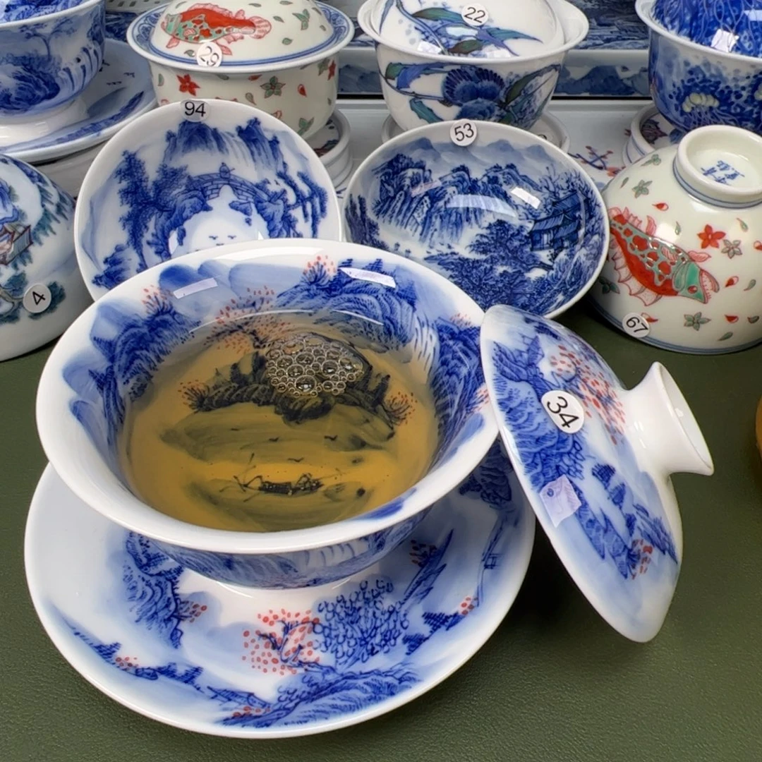 陶瓷景德镇纯手工纯手绘茶具木木34