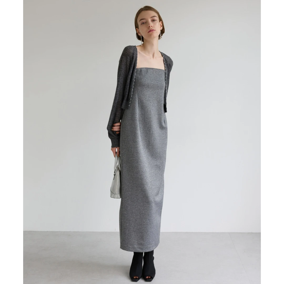 【TaKuMi】 C 夏季新款 时尚纯色优雅直筒吊带连衣裙